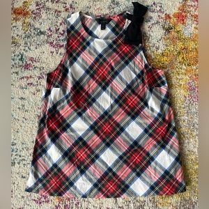 J. Crew Plaid Bow Tank size 0